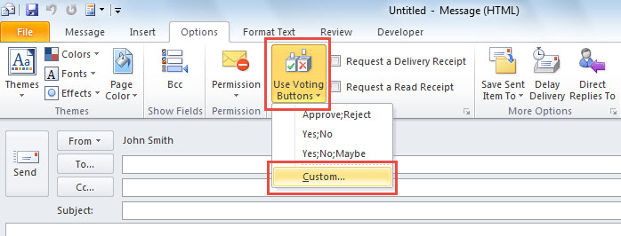 custom voting buttons in outlook
